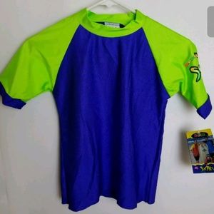 Radicool Skinz Kids Rash Guard Shirt Purple Green